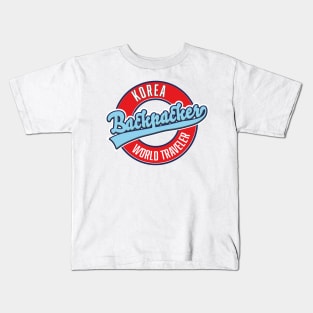 Korea backpacker world traveler Kids T-Shirt